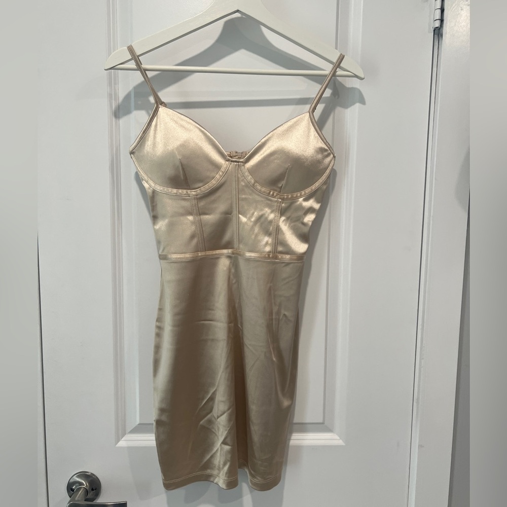 BNWT Charlotte Russe champagne bustier mini dress